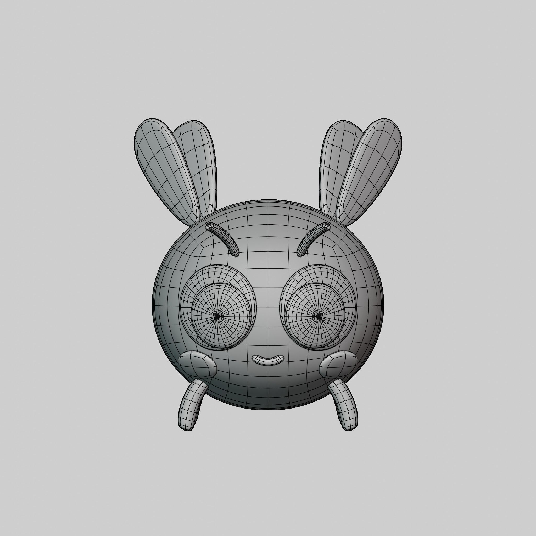 Character Cartoon bee 3D model_2