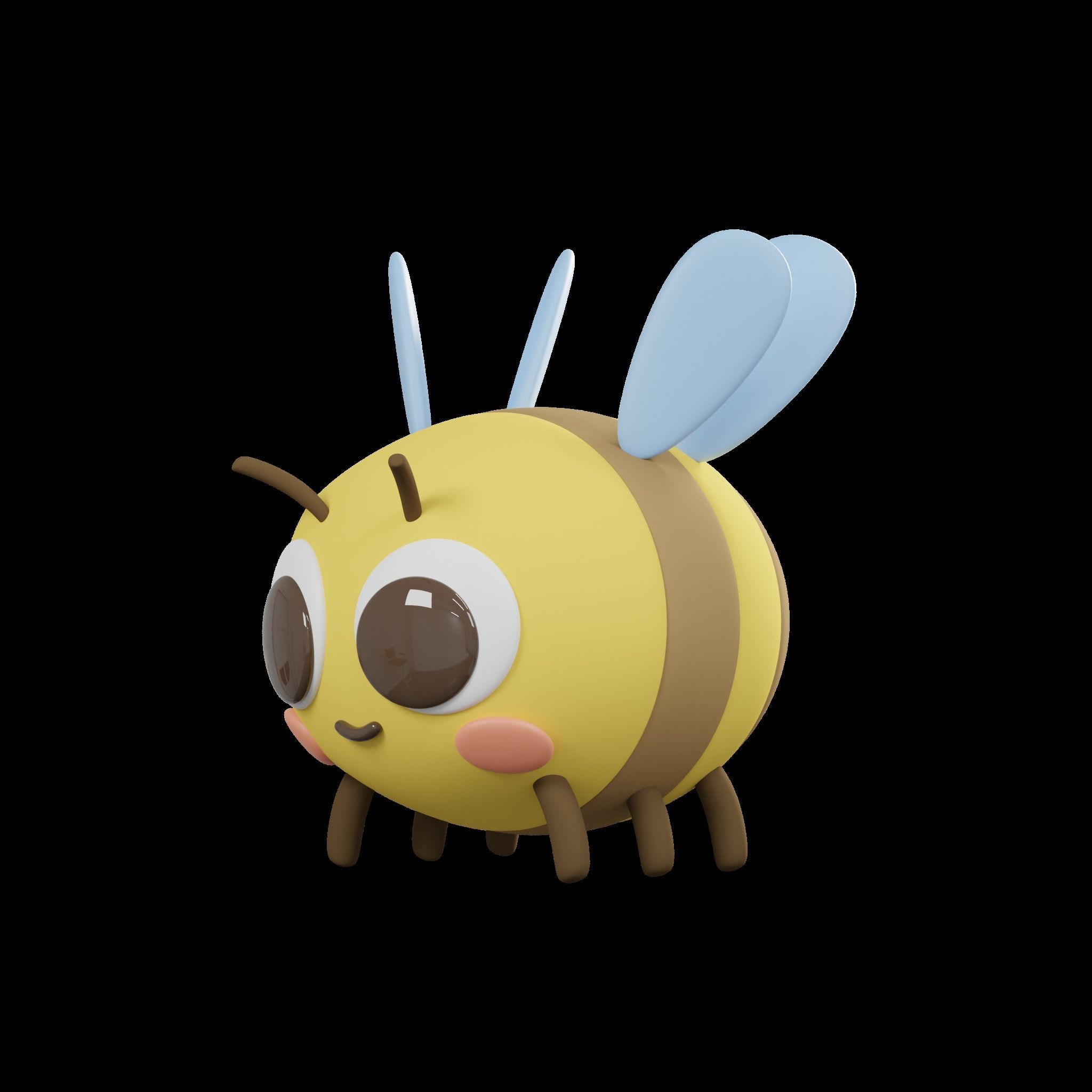 Character Cartoon bee 3D model_3