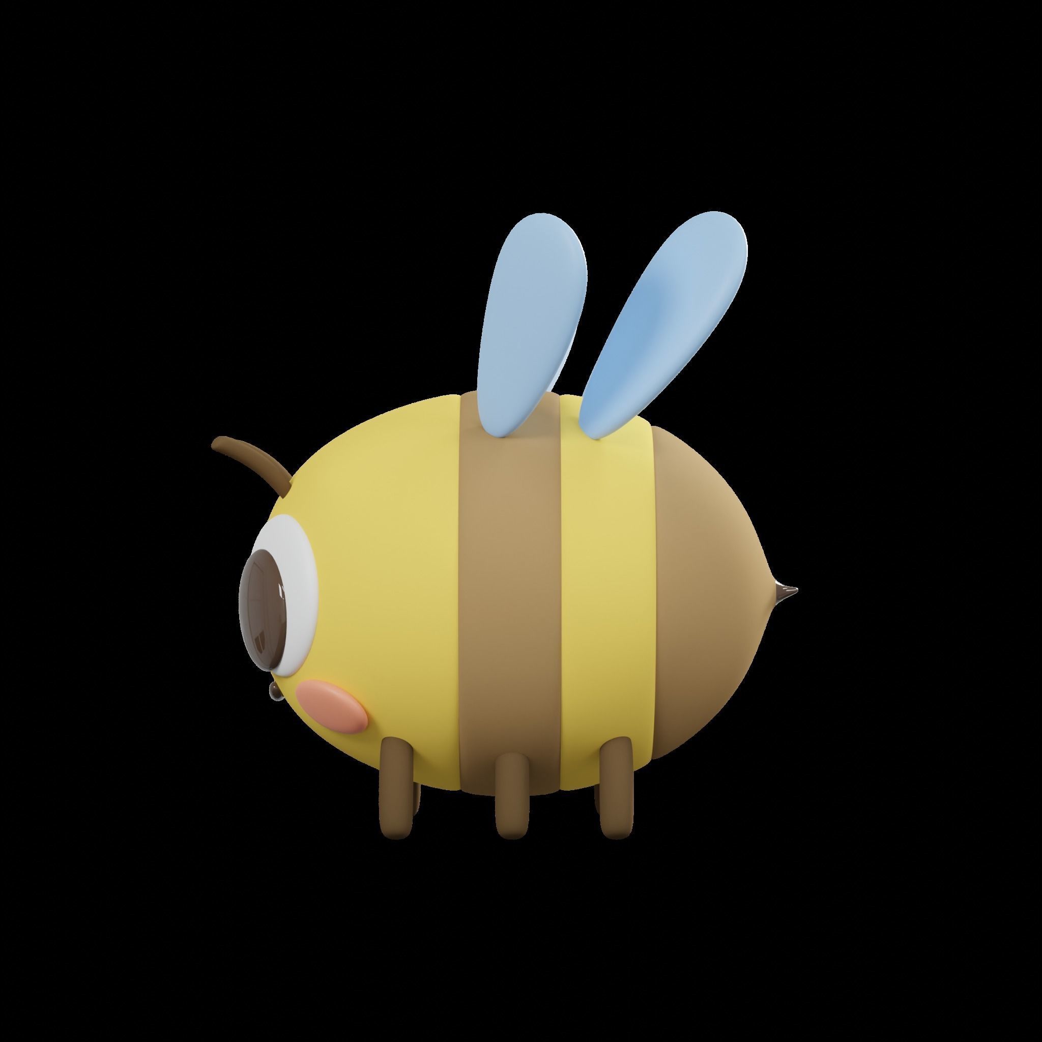 Character Cartoon bee 3D model_5