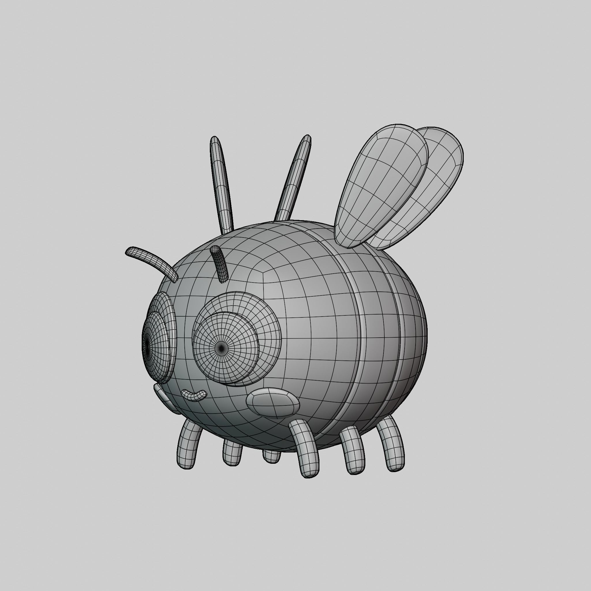 Character Cartoon bee 3D model_4