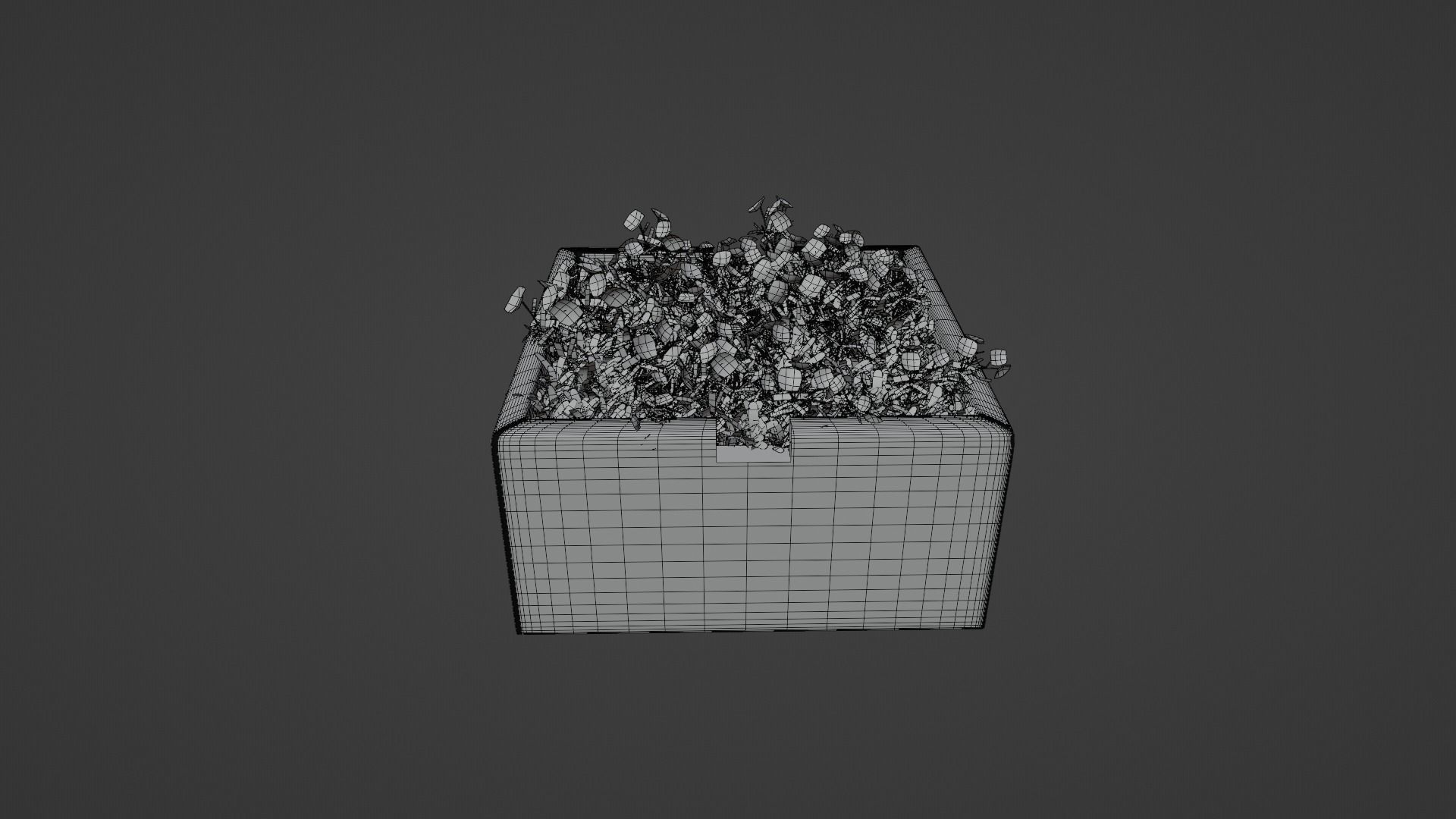 Flowerbed with grass and flowers  3D model_16