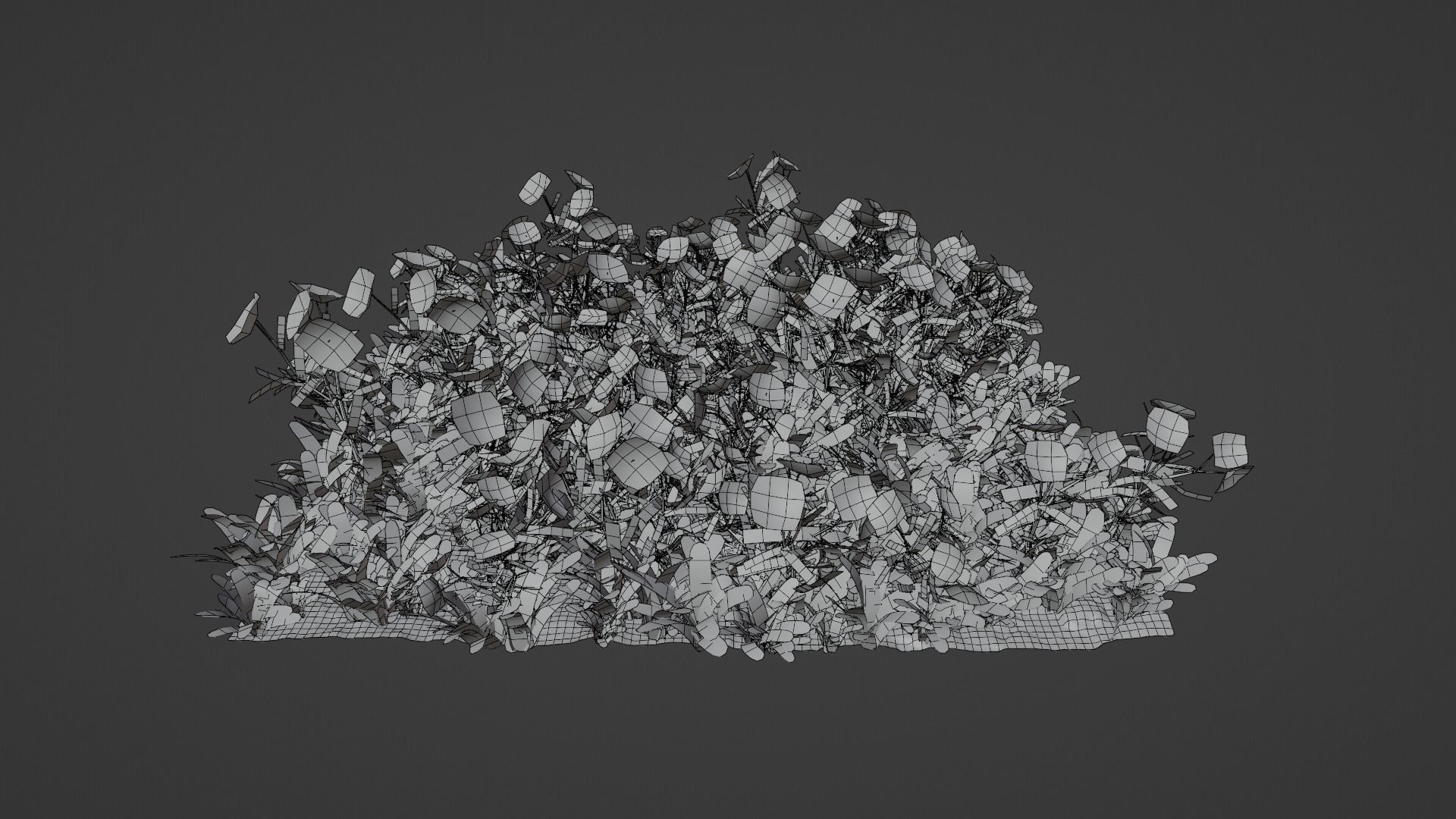Flowerbed with grass and flowers  3D model_17