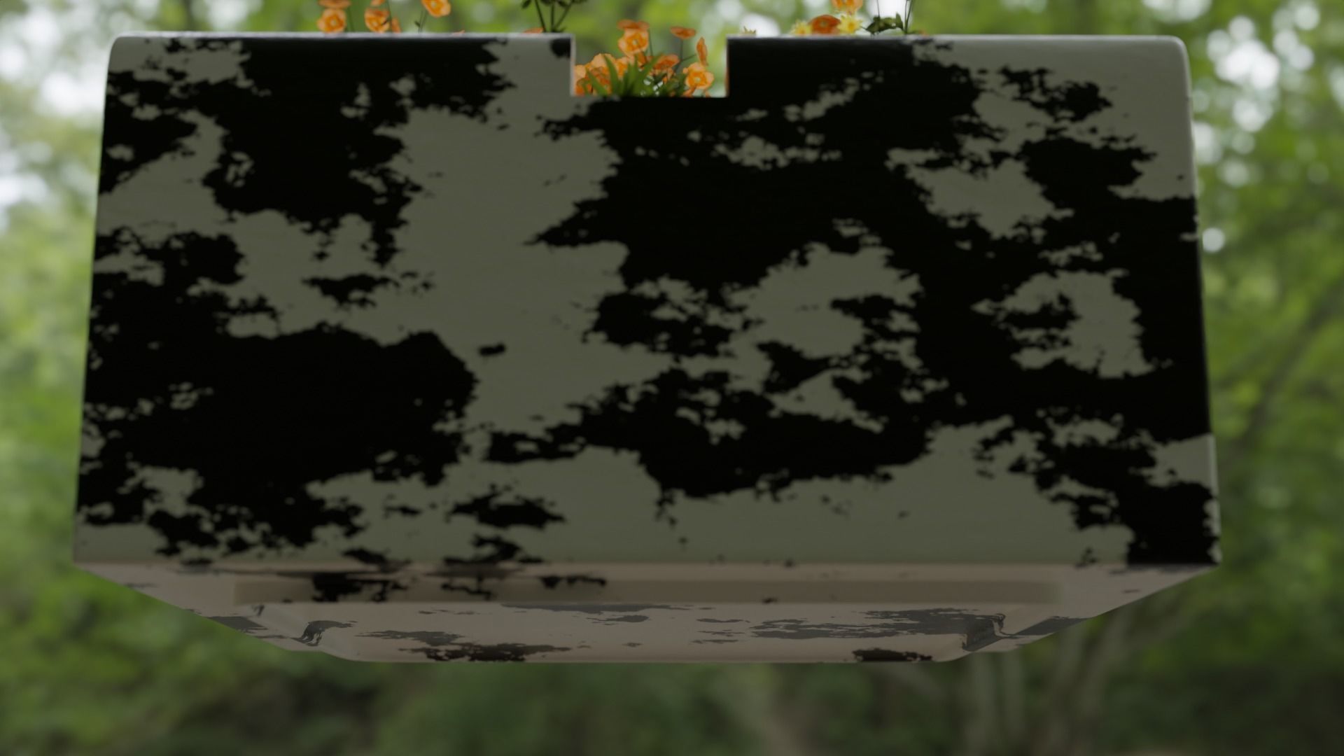 Flowerbed with grass and flowers  3D model_5