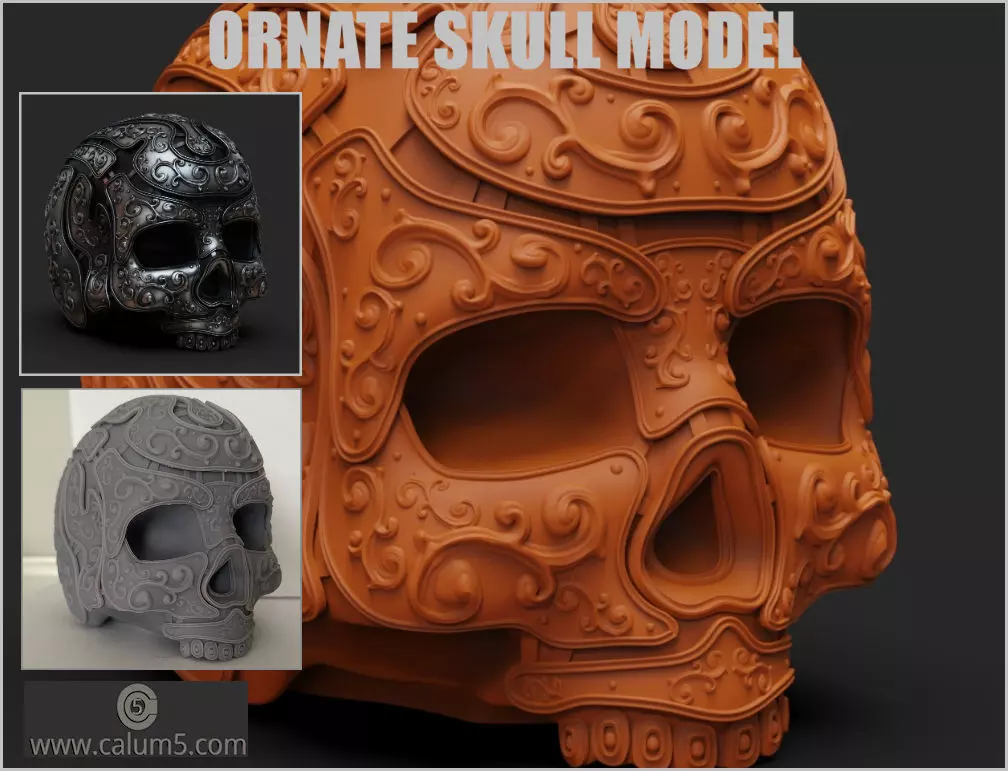 Ornate Skull 3D print model