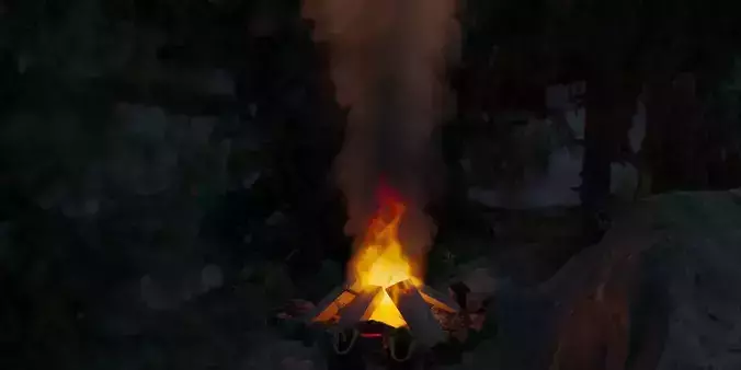 VDB Animated Bonfire 3D model