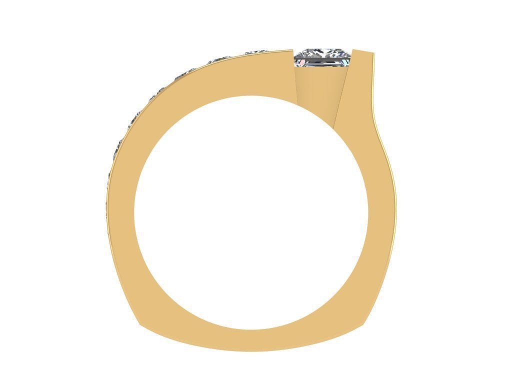Ring211 diamond engagement ring gold 3D print model_2
