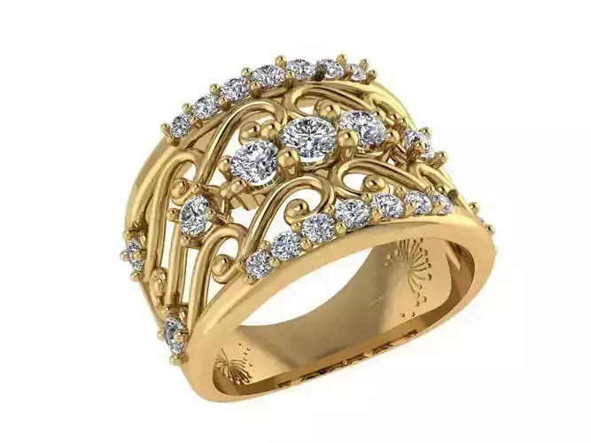 Ring212 gold ring with diamonds