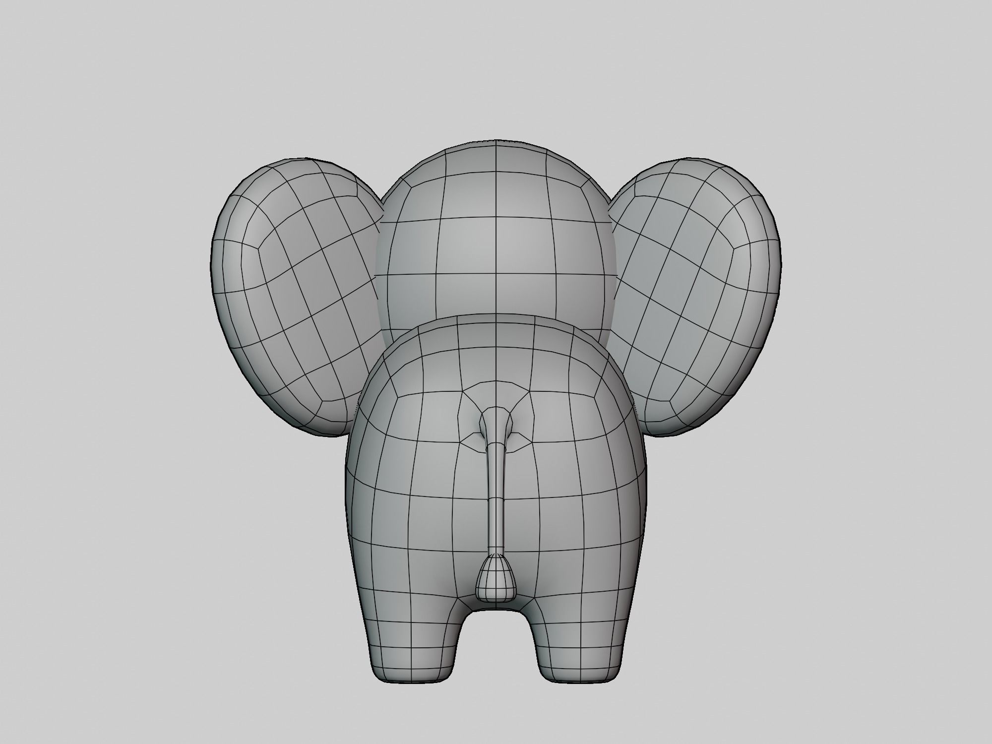 Cartoon cute Elephant 3D model_10