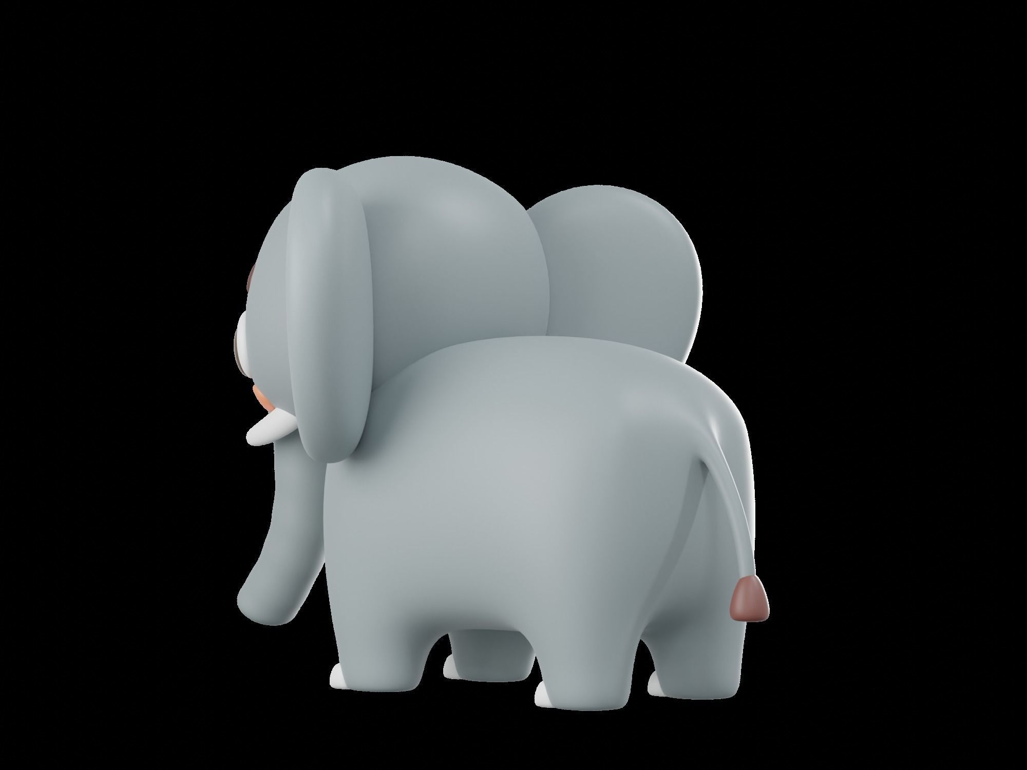 Cartoon cute Elephant 3D model_7