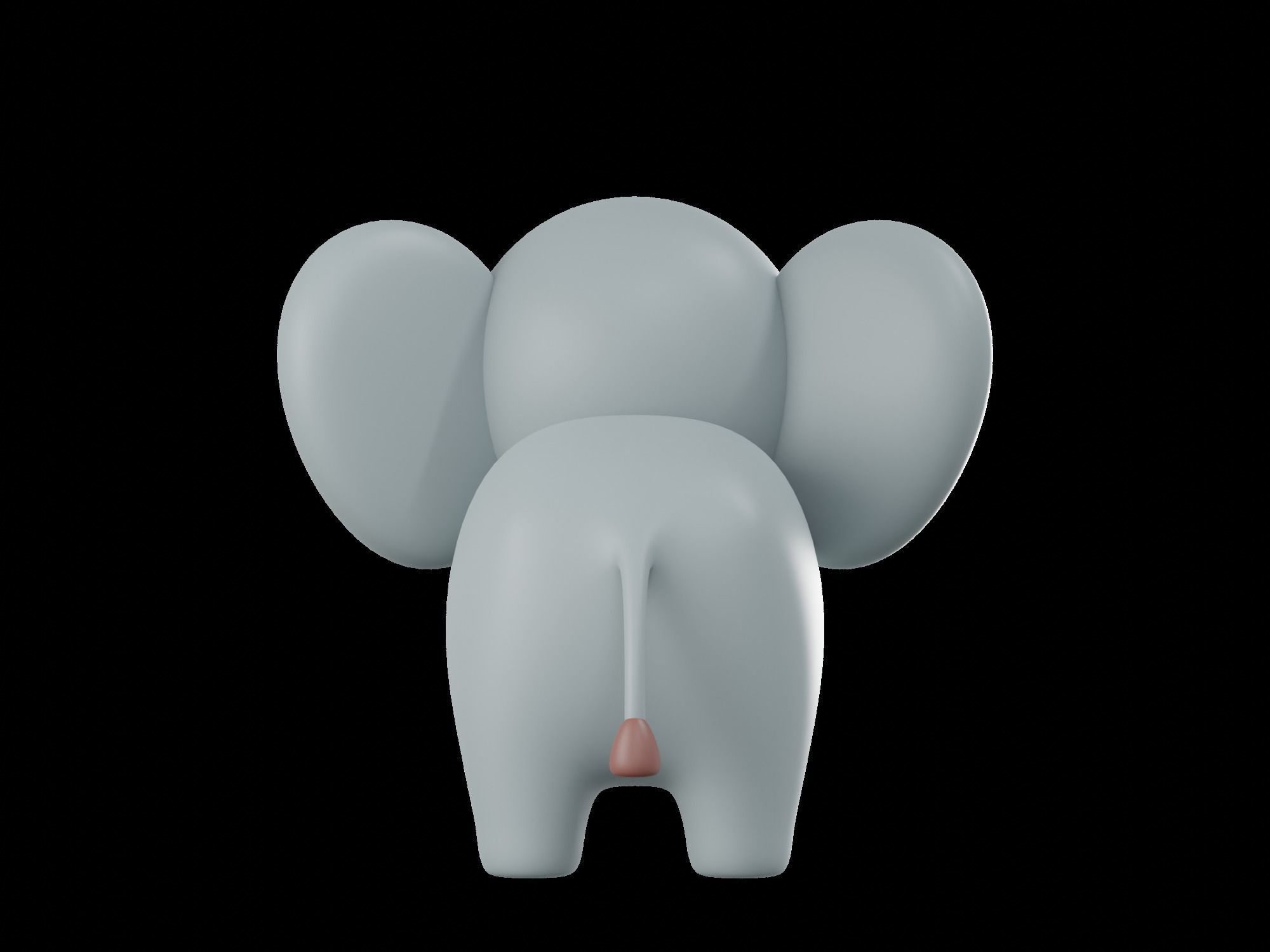Cartoon cute Elephant 3D model_9
