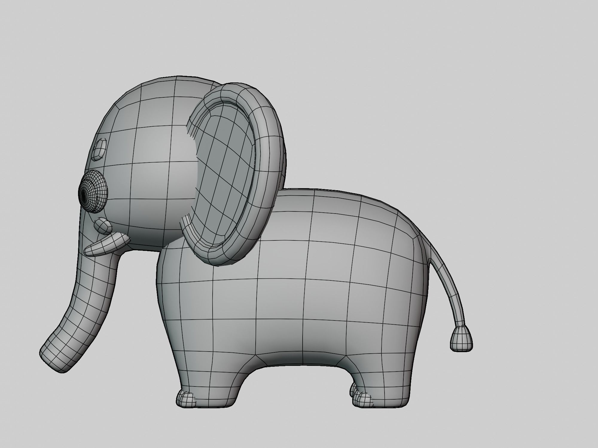 Cartoon cute Elephant 3D model_6