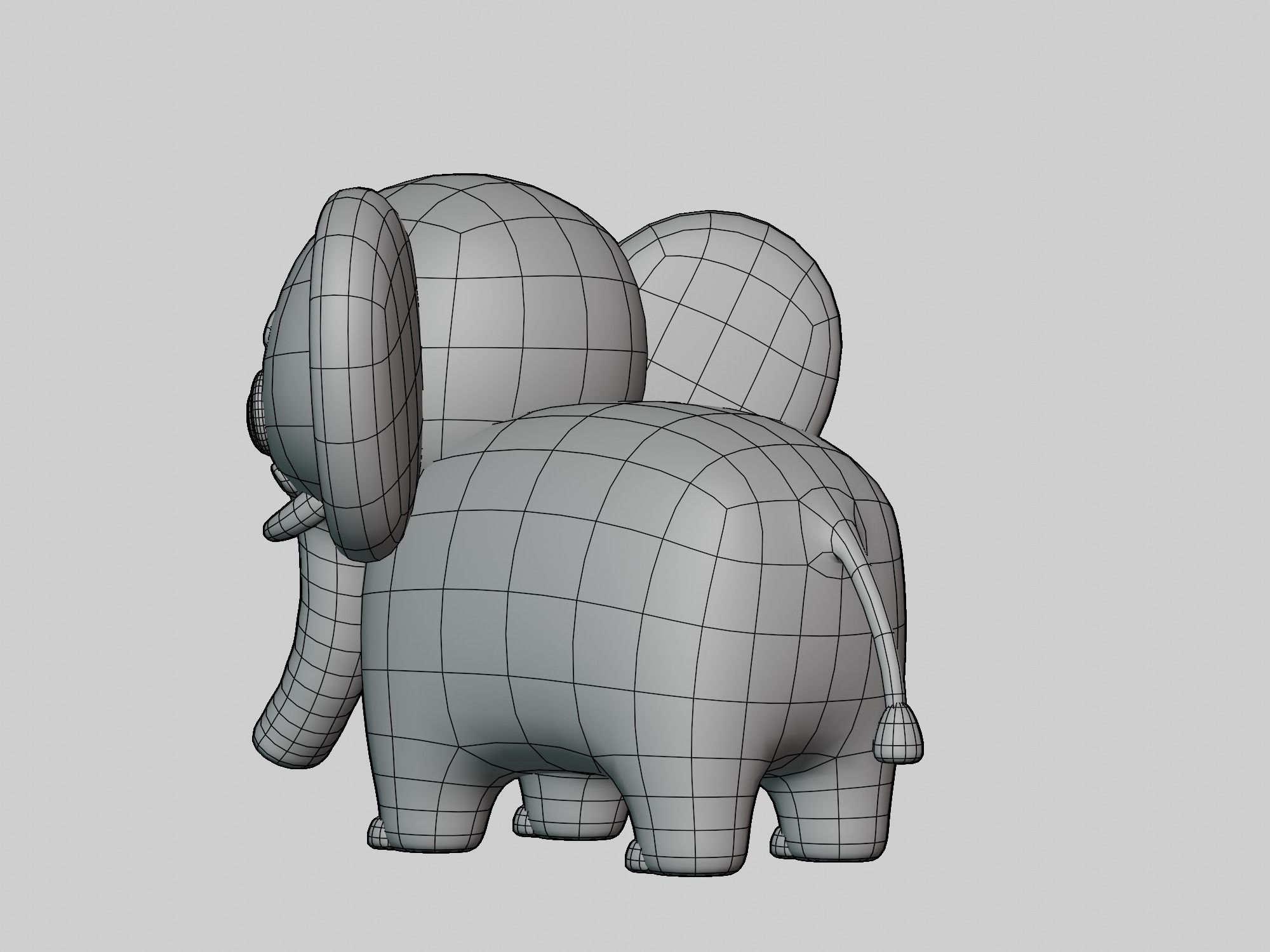 Cartoon cute Elephant 3D model_8