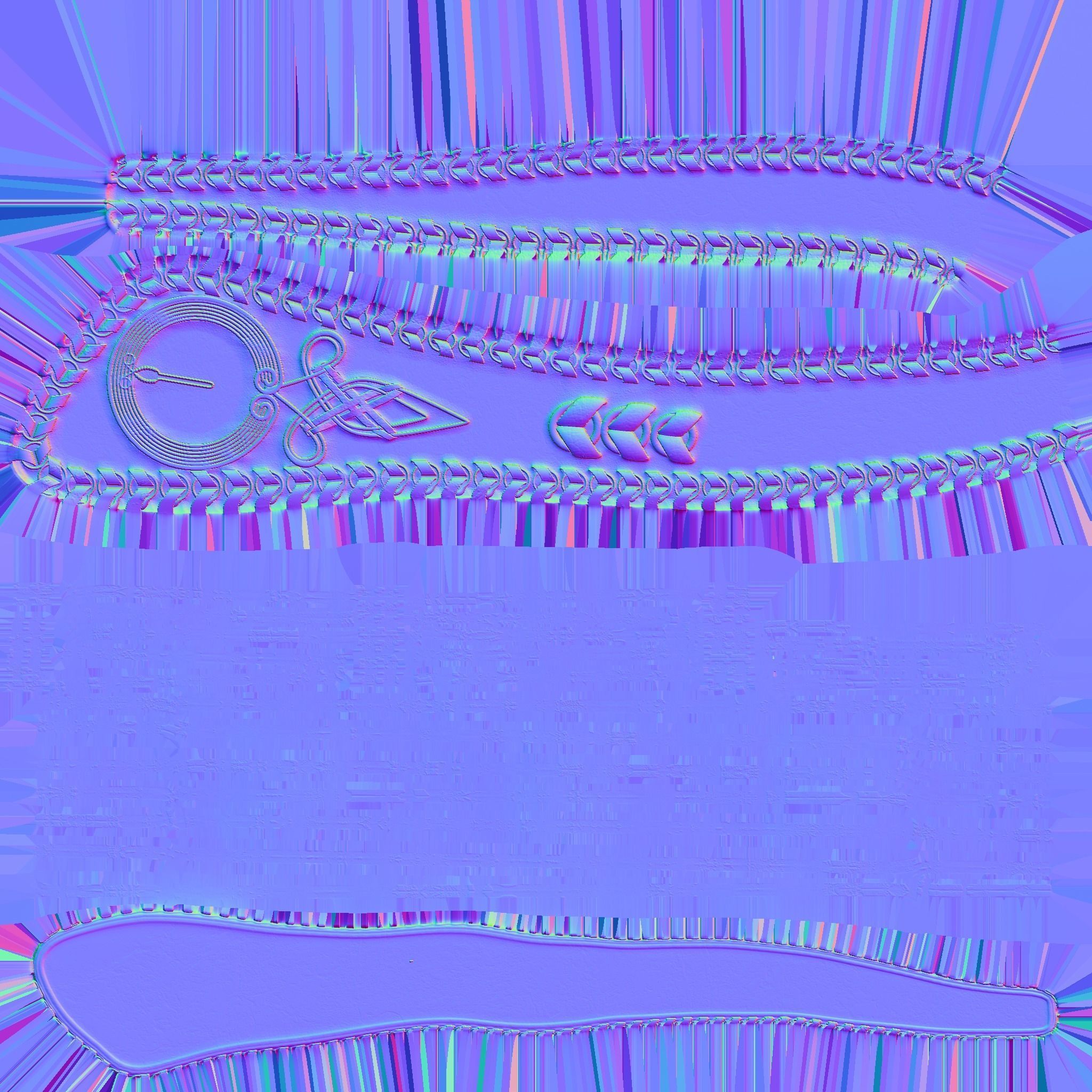 Wide Leather Copper Chain Decorated Waist Belt Low-poly 3D model_11