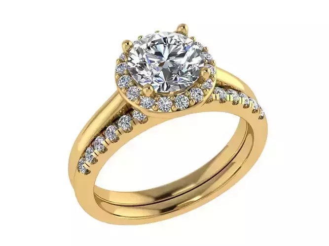 Ring213 engagement ring set gold