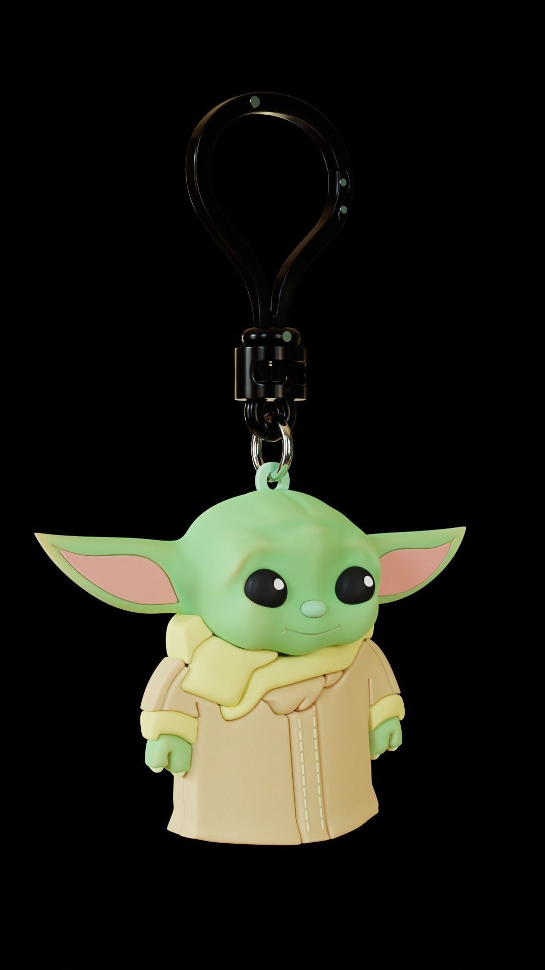 baby yoda keychain 3D model_5