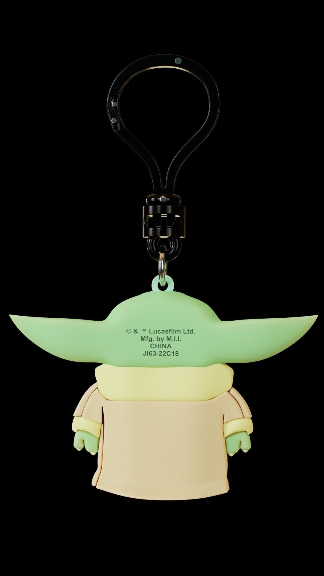 baby yoda keychain 3D model_7