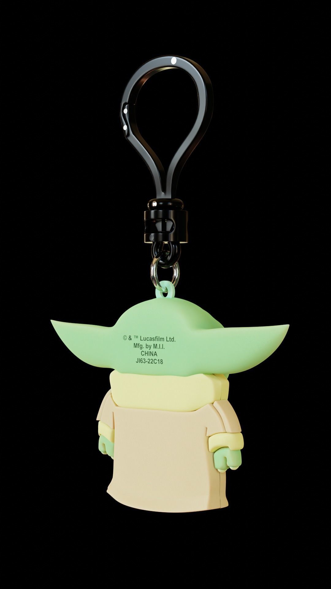 baby yoda keychain 3D model_6