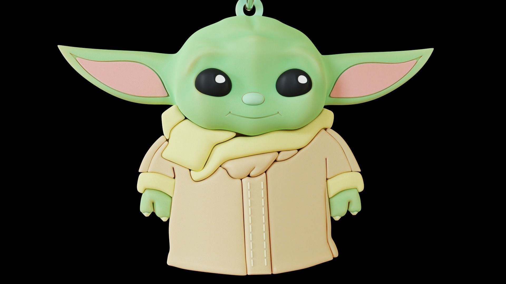 baby yoda keychain 3D model_1