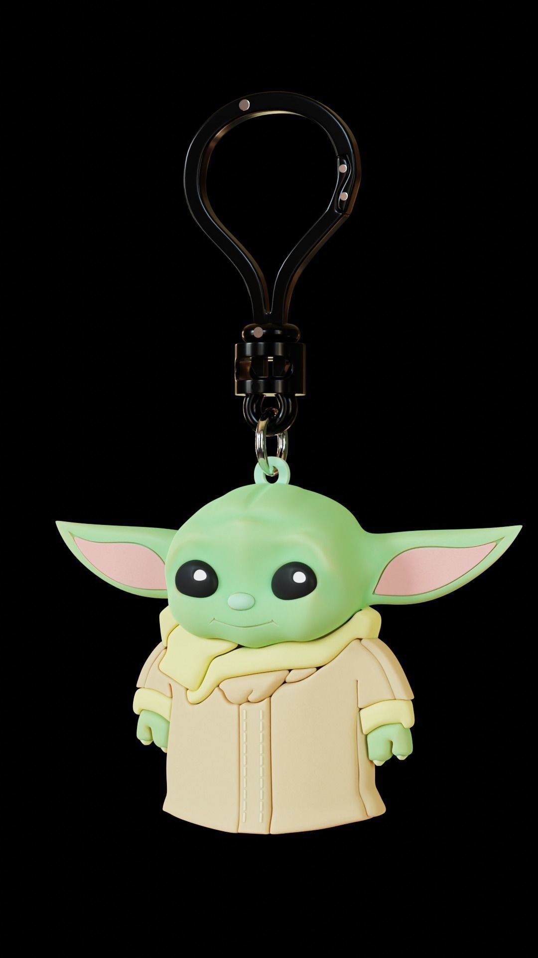 baby yoda keychain 3D model_9