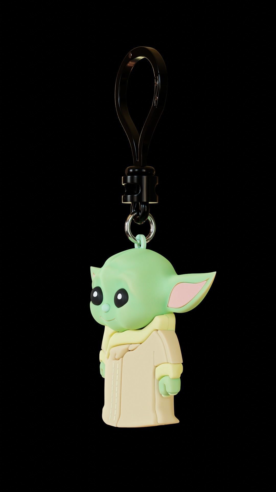 baby yoda keychain 3D model_8