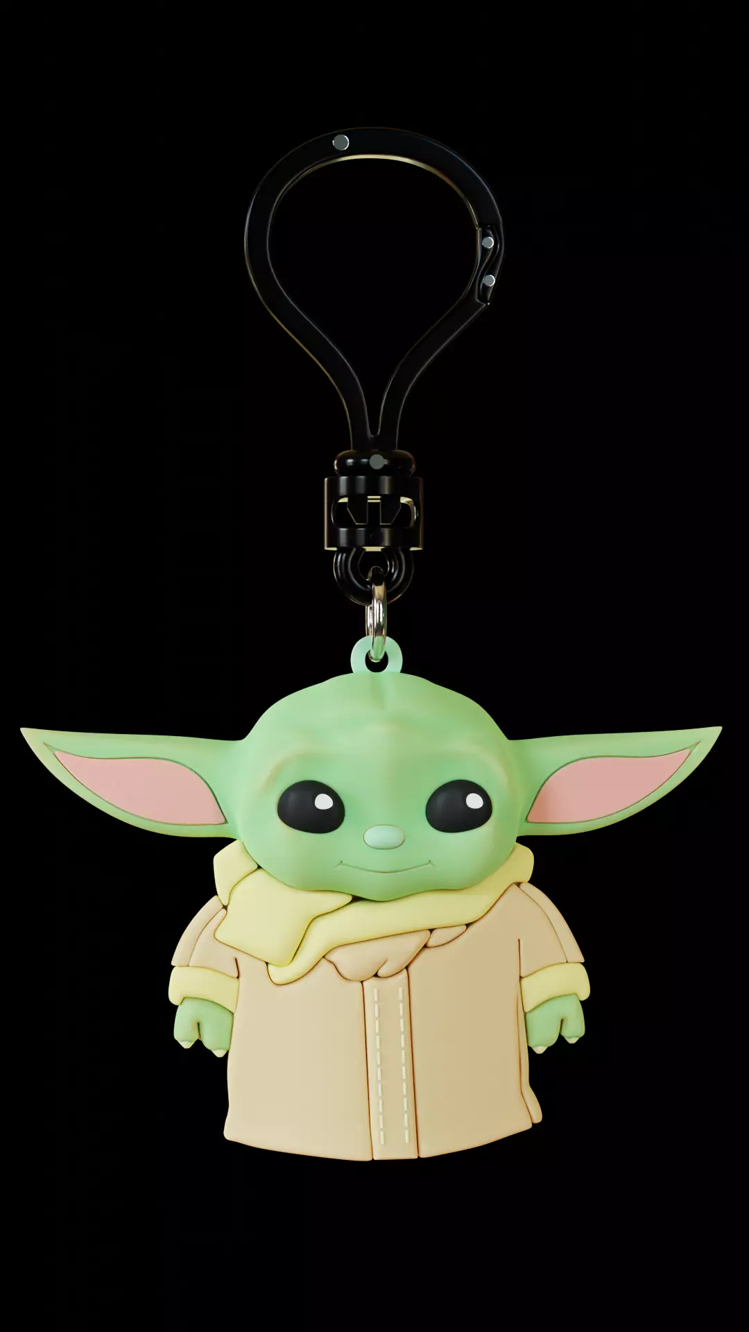 baby yoda keychain 3D model_0