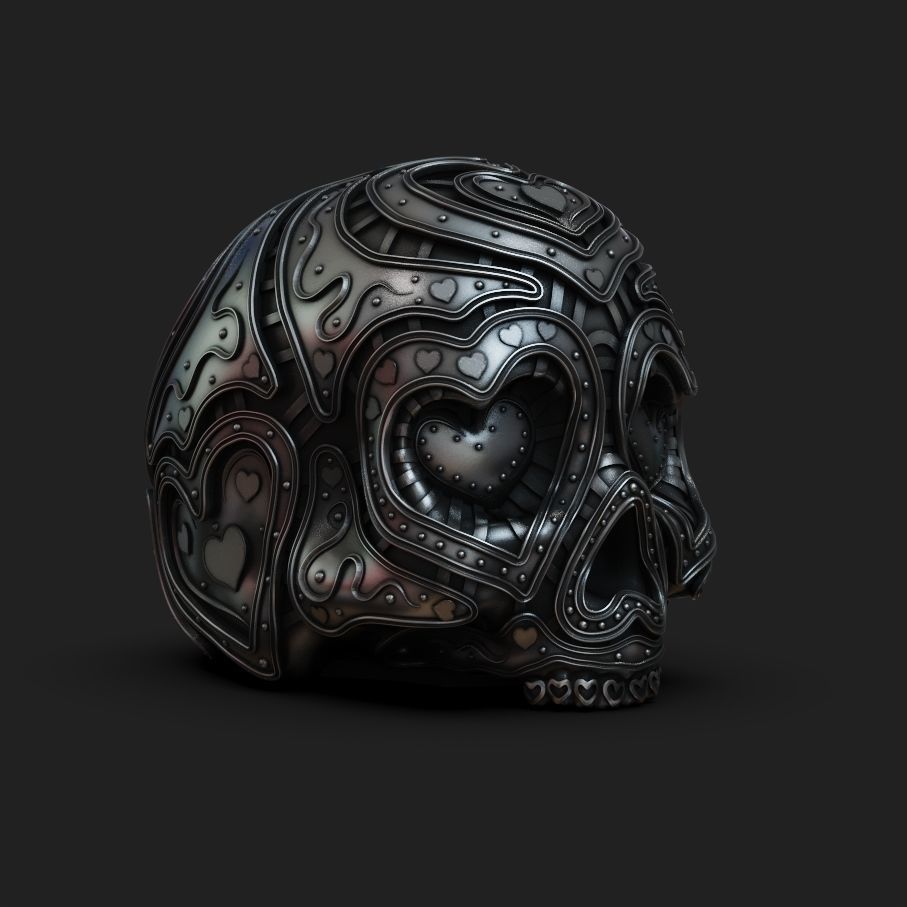 For Ever Yours Decorative Skull 3D print model_1