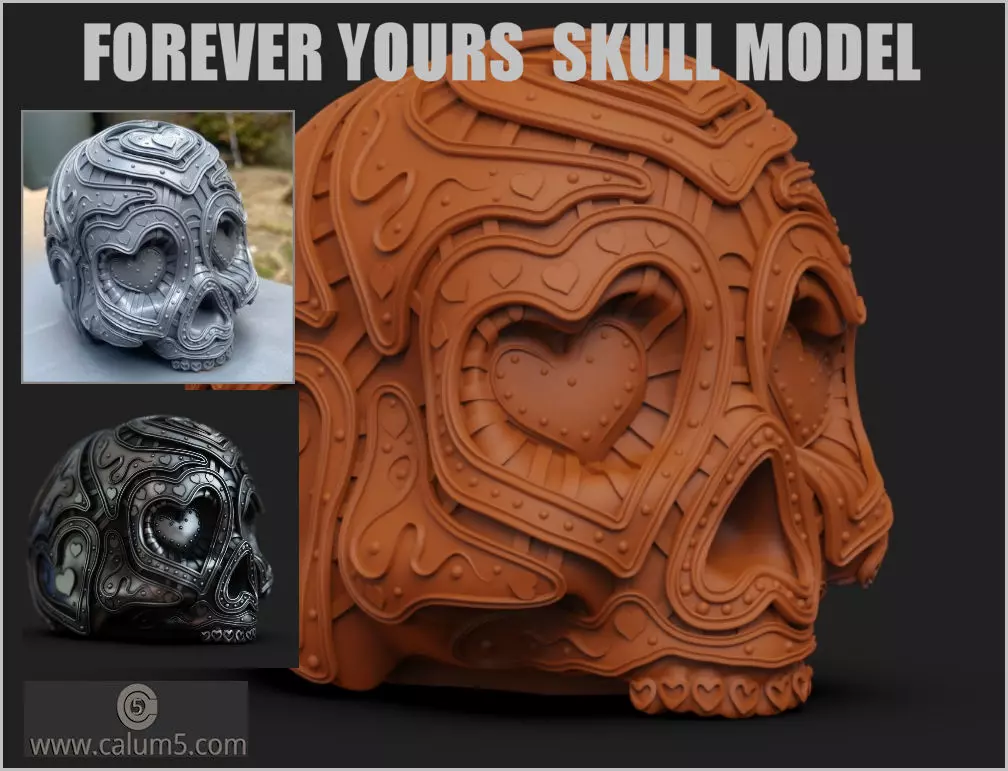 For Ever Yours Decorative Skull 3D print model_0