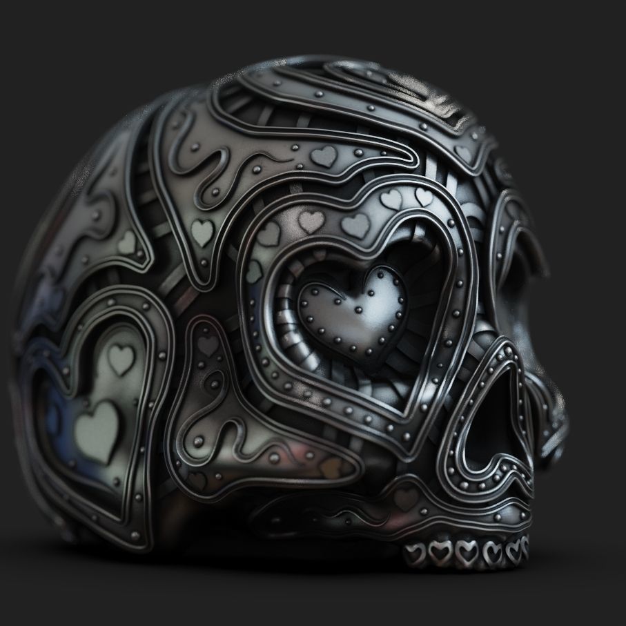 For Ever Yours Decorative Skull 3D print model_10