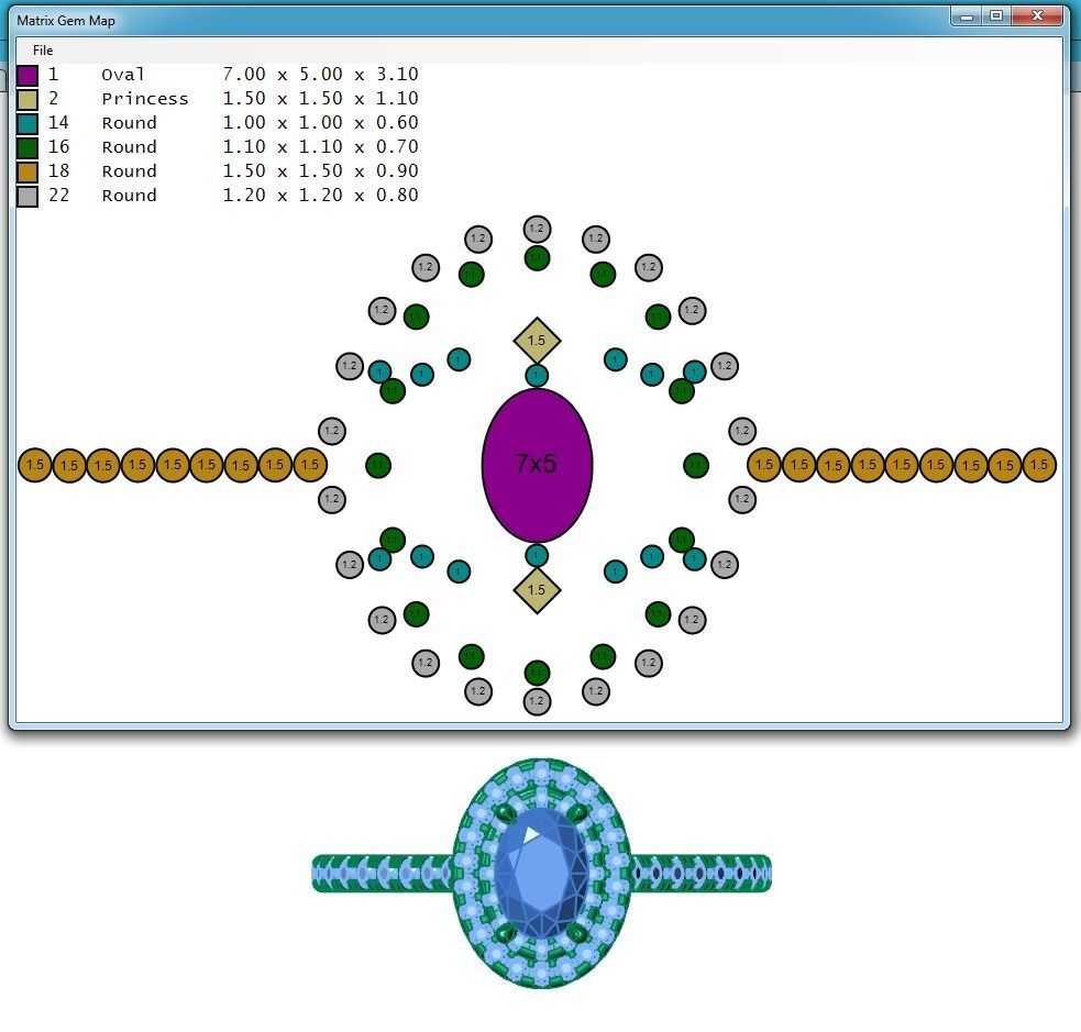 Ring214 oval diamond halo engagement ring gold 3D print model_6