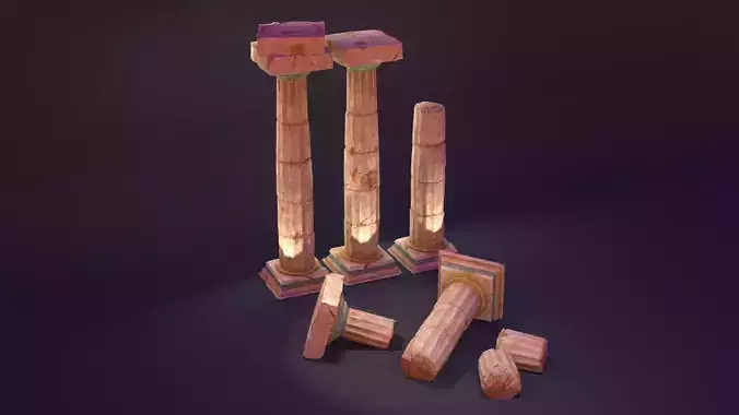Pillar Model set of wooden columns