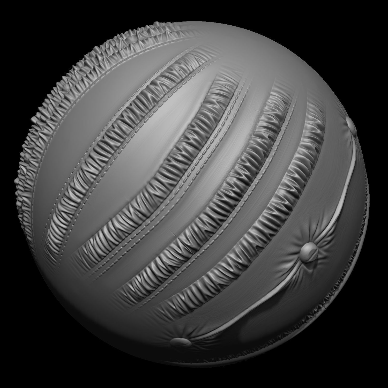Puckering Fabric and Seam Cloth Brushes for ZBrush Low-poly 3D model_24