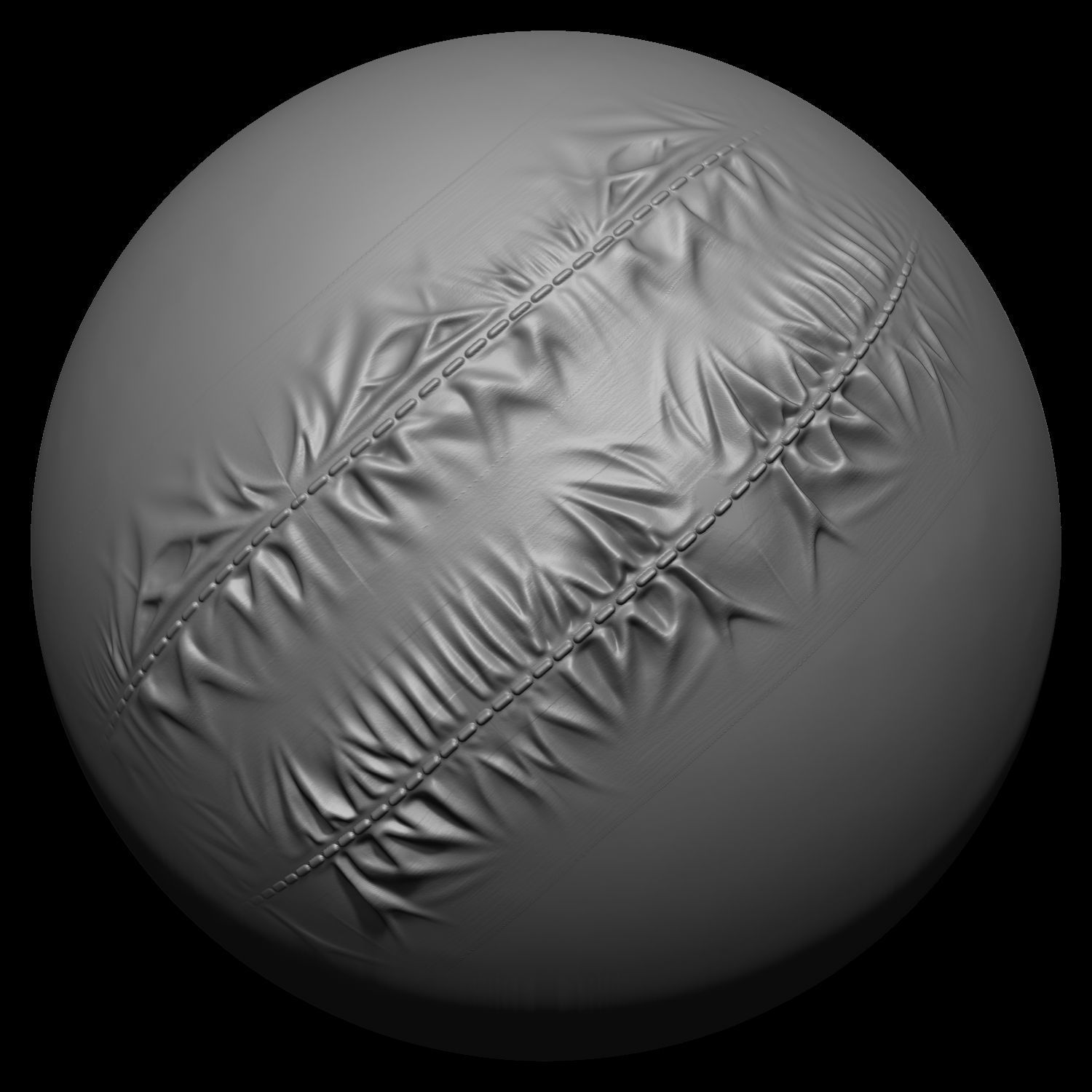 Puckering Fabric and Seam Cloth Brushes for ZBrush Low-poly 3D model_16