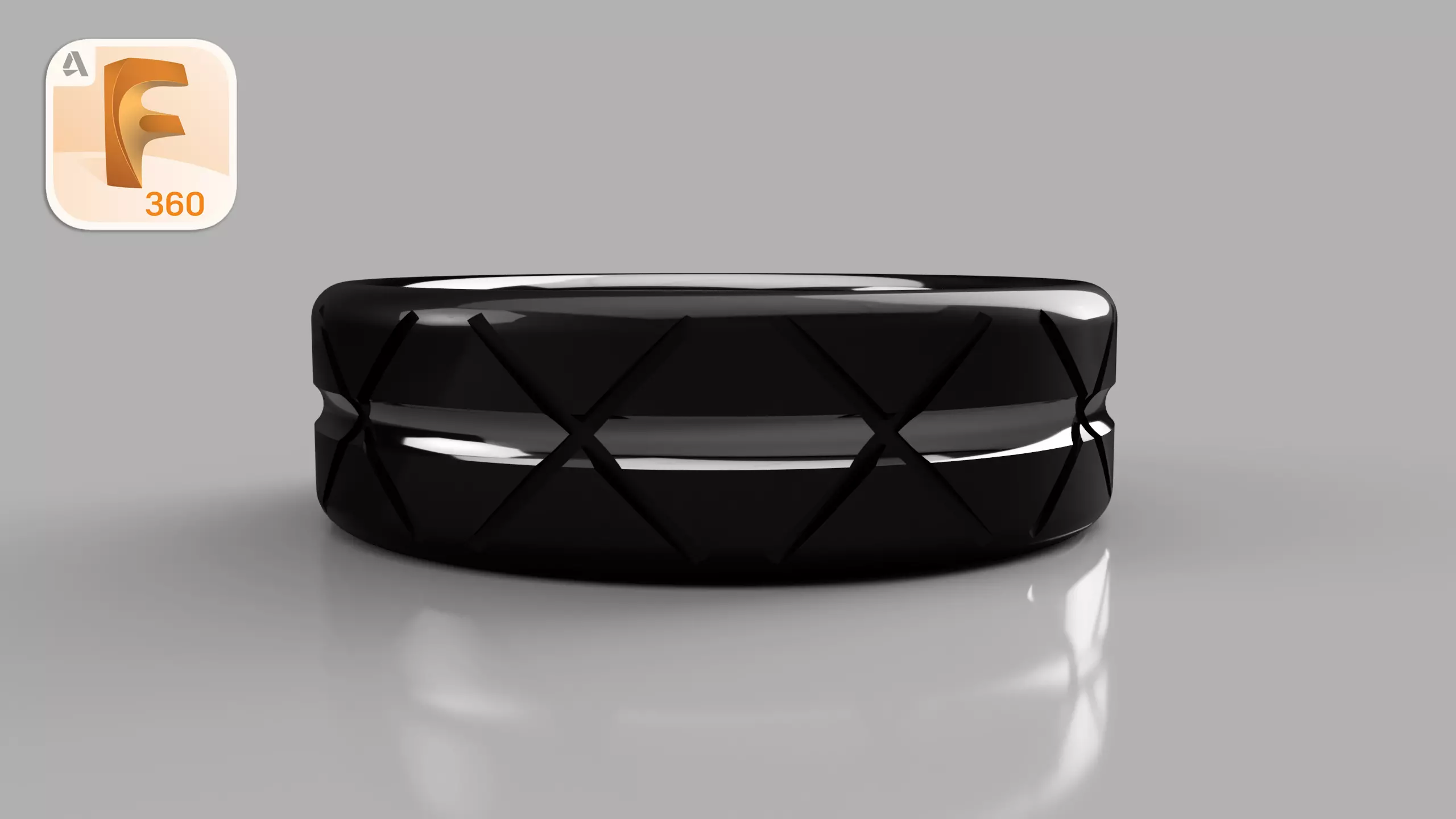 Realistic looking Steel Ring with Crosses Cutted on Surface Free 3D print model