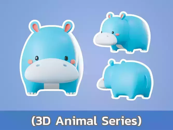 Cartoon cute Hippo