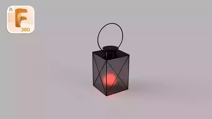 Dark Lantern with structured glass and a red lightbulb
