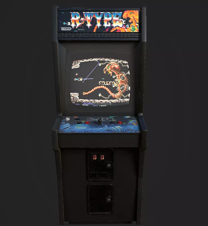 R-Type Arcade Machine Low-poly 3D model_0