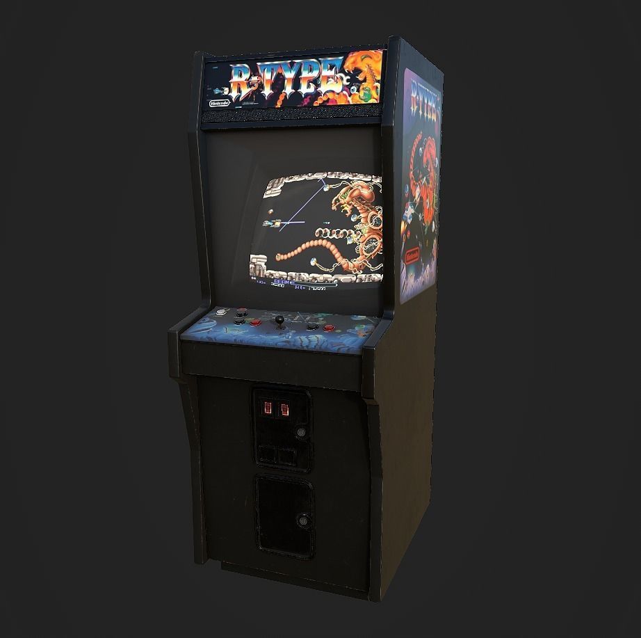 R-Type Arcade Machine Low-poly 3D model_2