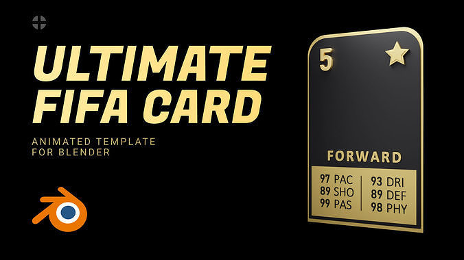 Ultimate Football card template for Blender 3D model