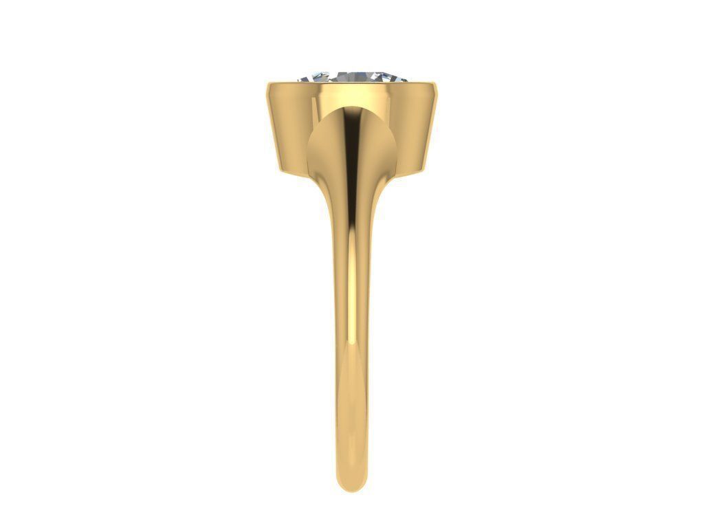 Ring215 gold ring with oval cut diamond 3D print model_3