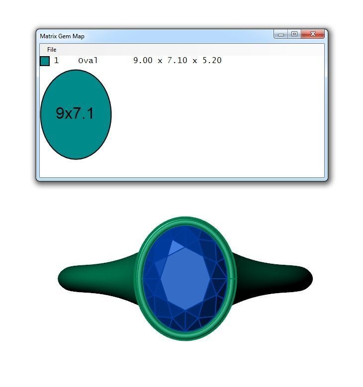 Ring215 gold ring with oval cut diamond 3D print model_6