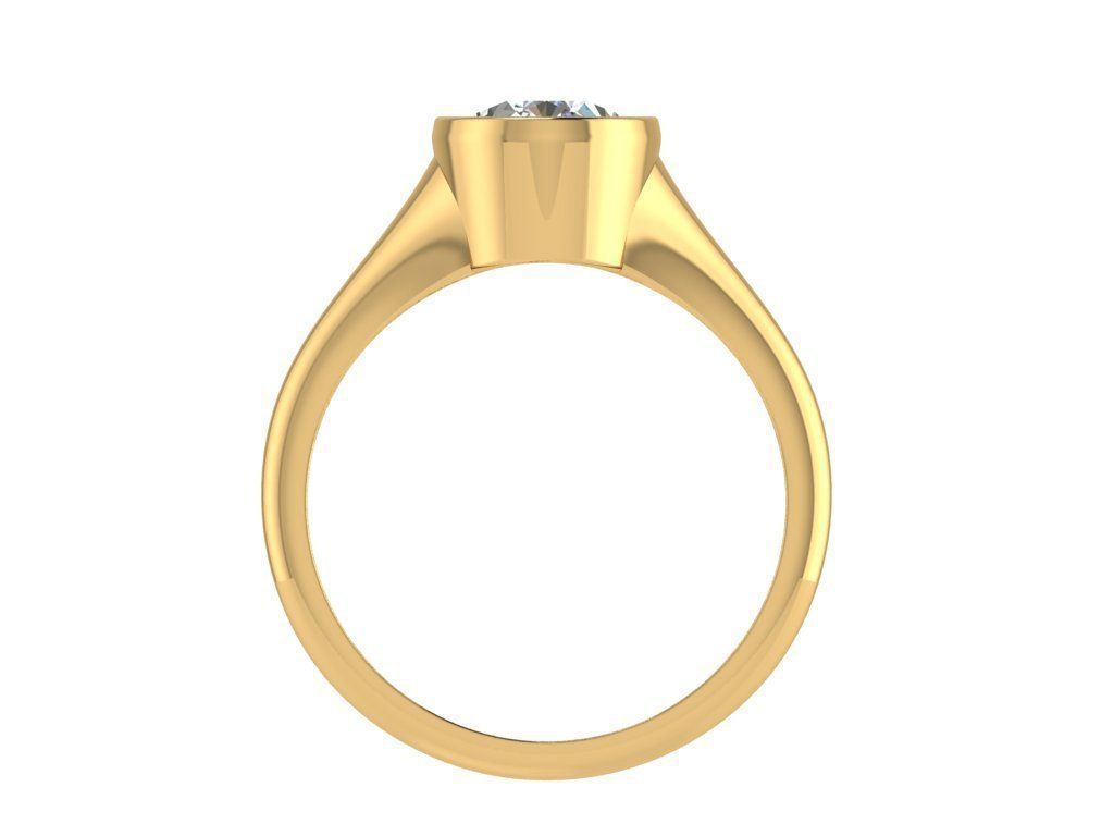 Ring215 gold ring with oval cut diamond 3D print model_2