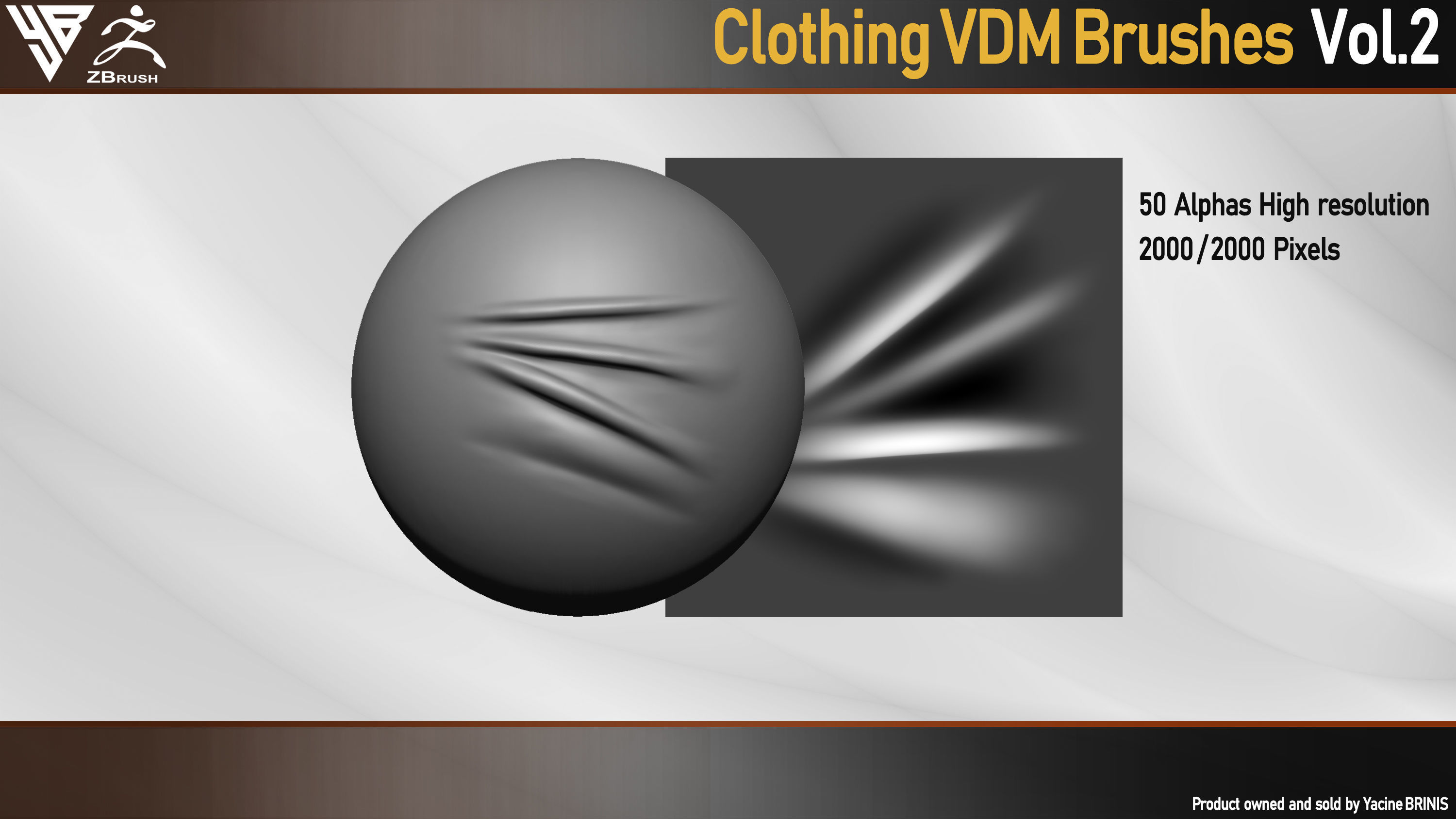 50 VDM Clothing Brushes for ZBrush Vol 02 Low-poly 3D model_6