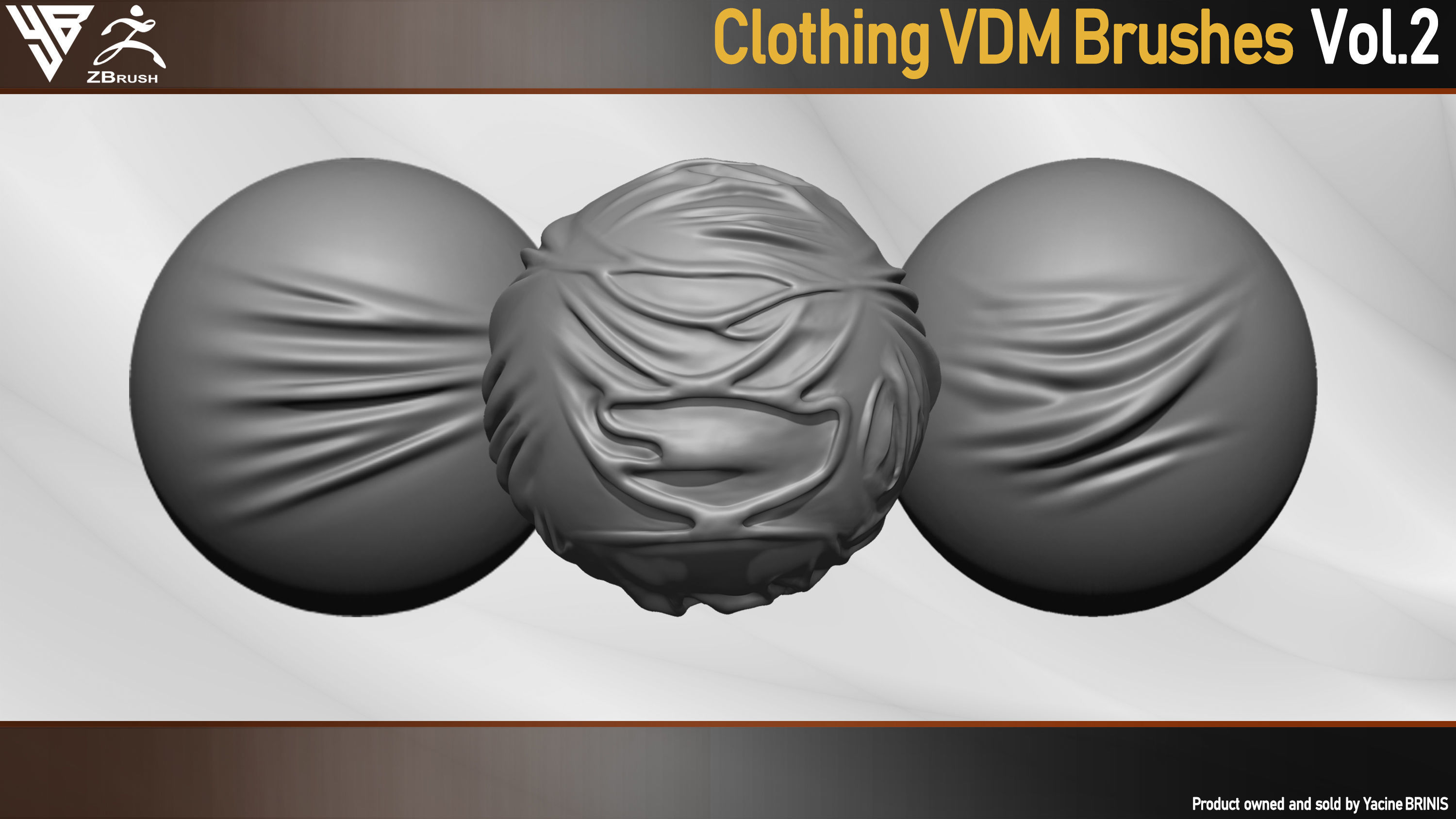 50 VDM Clothing Brushes for ZBrush Vol 02 Low-poly 3D model_3