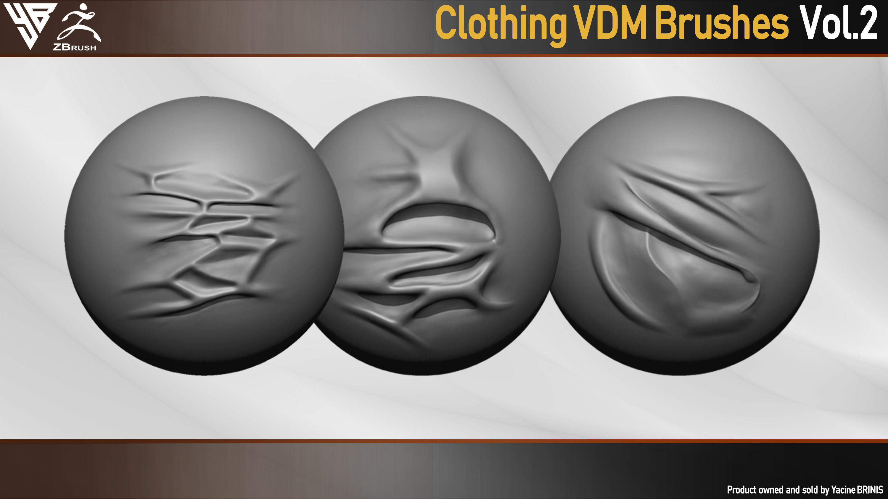 50 VDM Clothing Brushes for ZBrush Vol 02 Low-poly 3D model_2