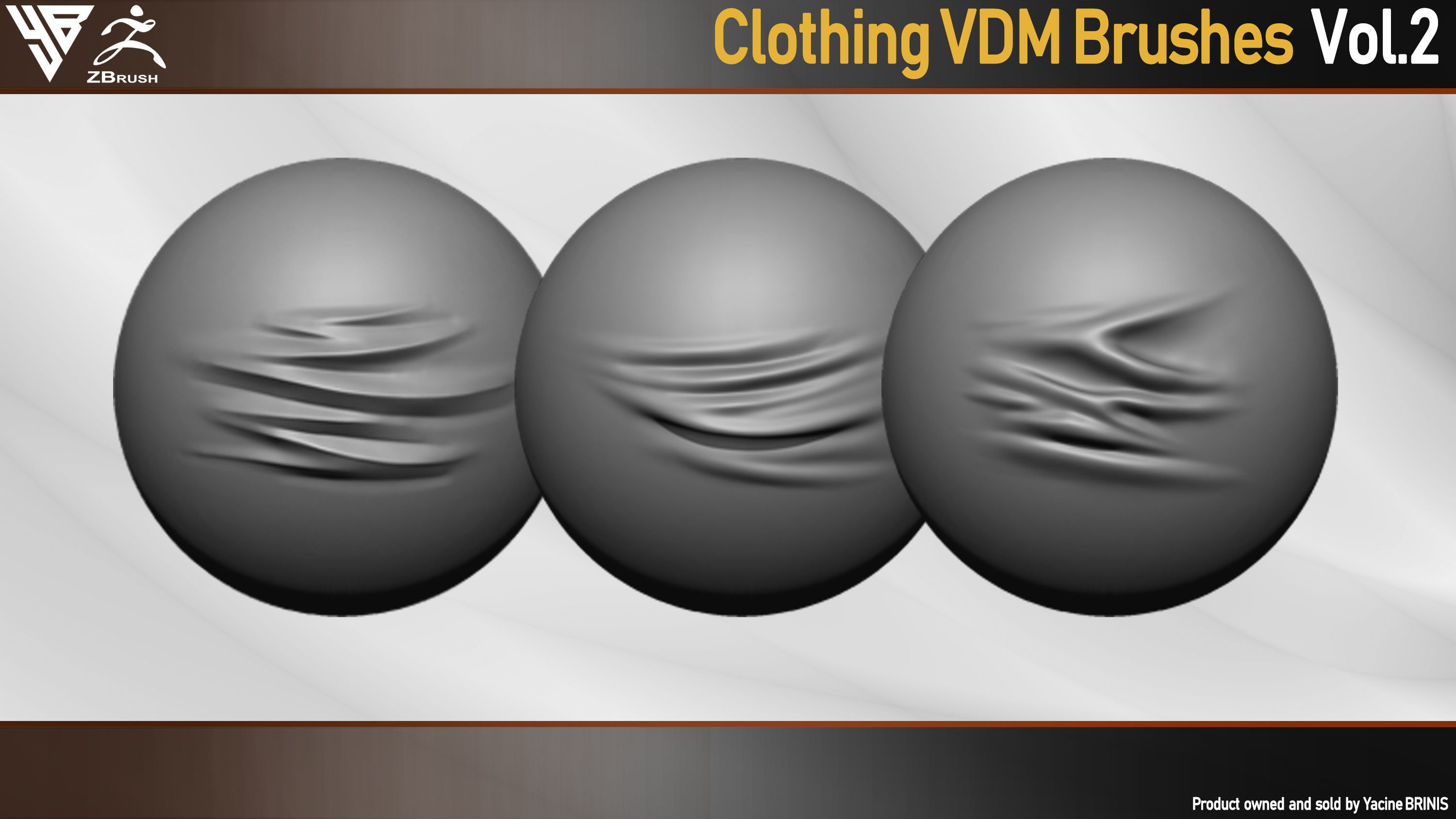 50 VDM Clothing Brushes for ZBrush Vol 02 Low-poly 3D model_4