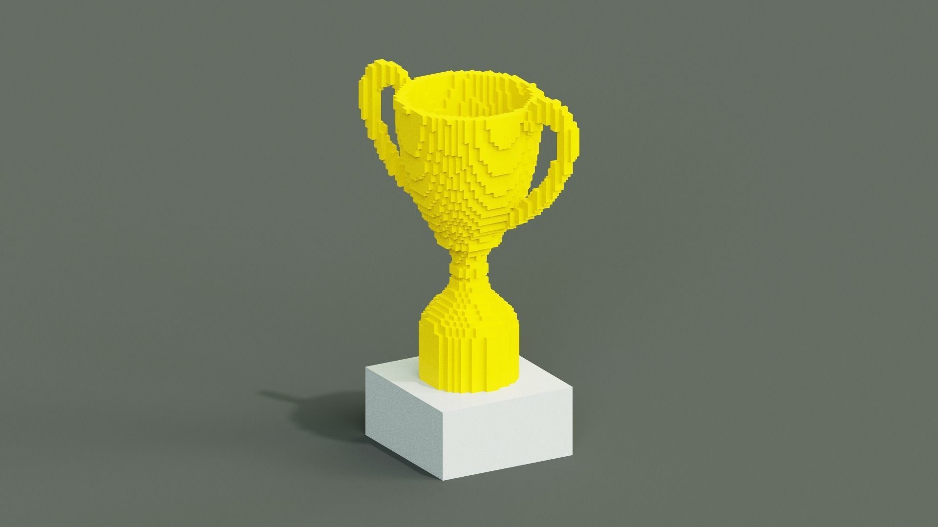 Voxel Trophy Low-poly 3D model_10