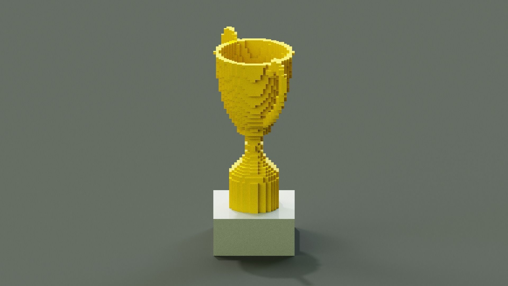 Voxel Trophy Low-poly 3D model_2