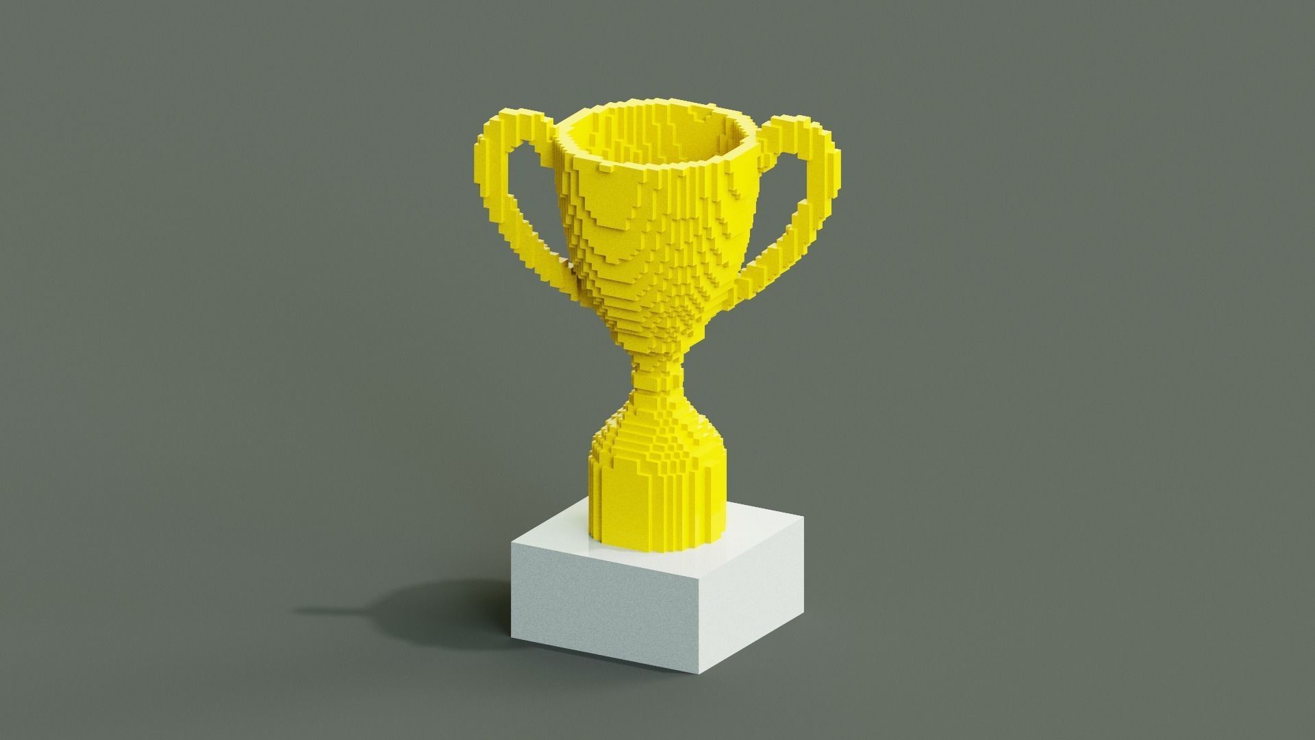 Voxel Trophy Low-poly 3D model_8