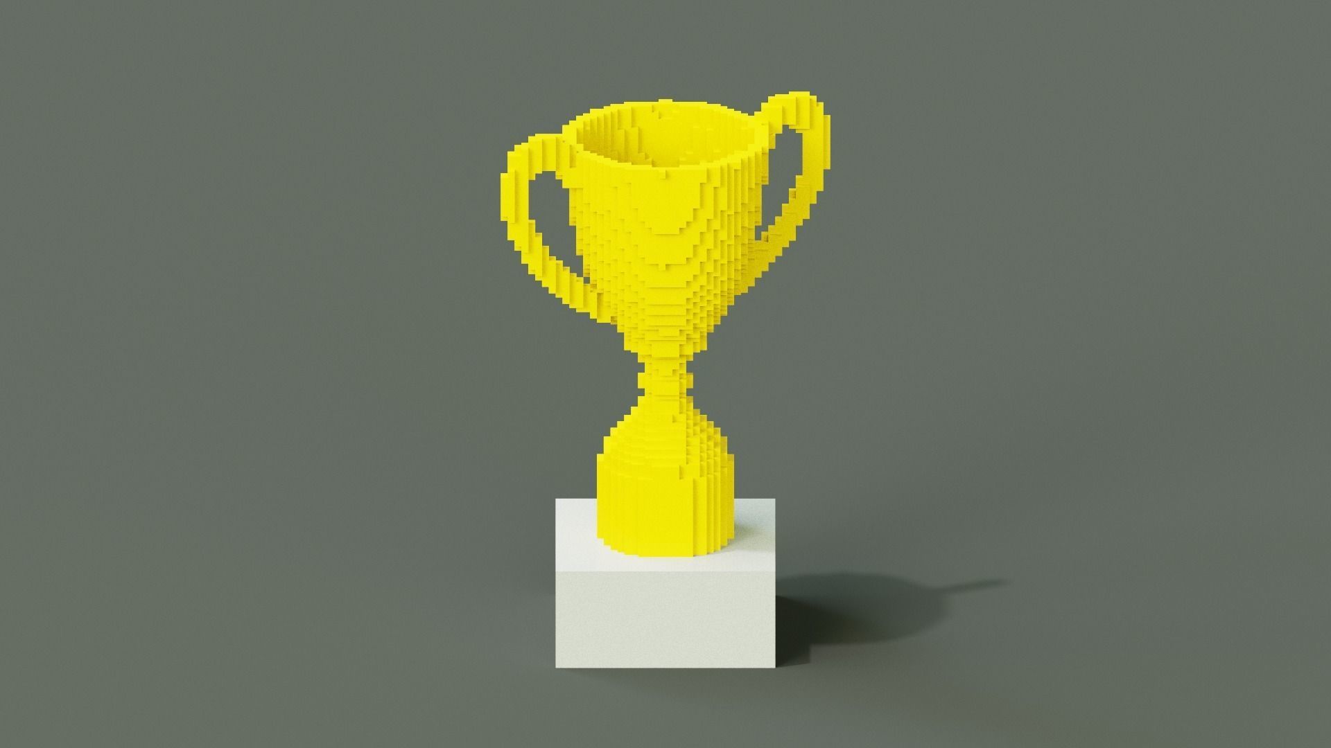 Voxel Trophy Low-poly 3D model_12