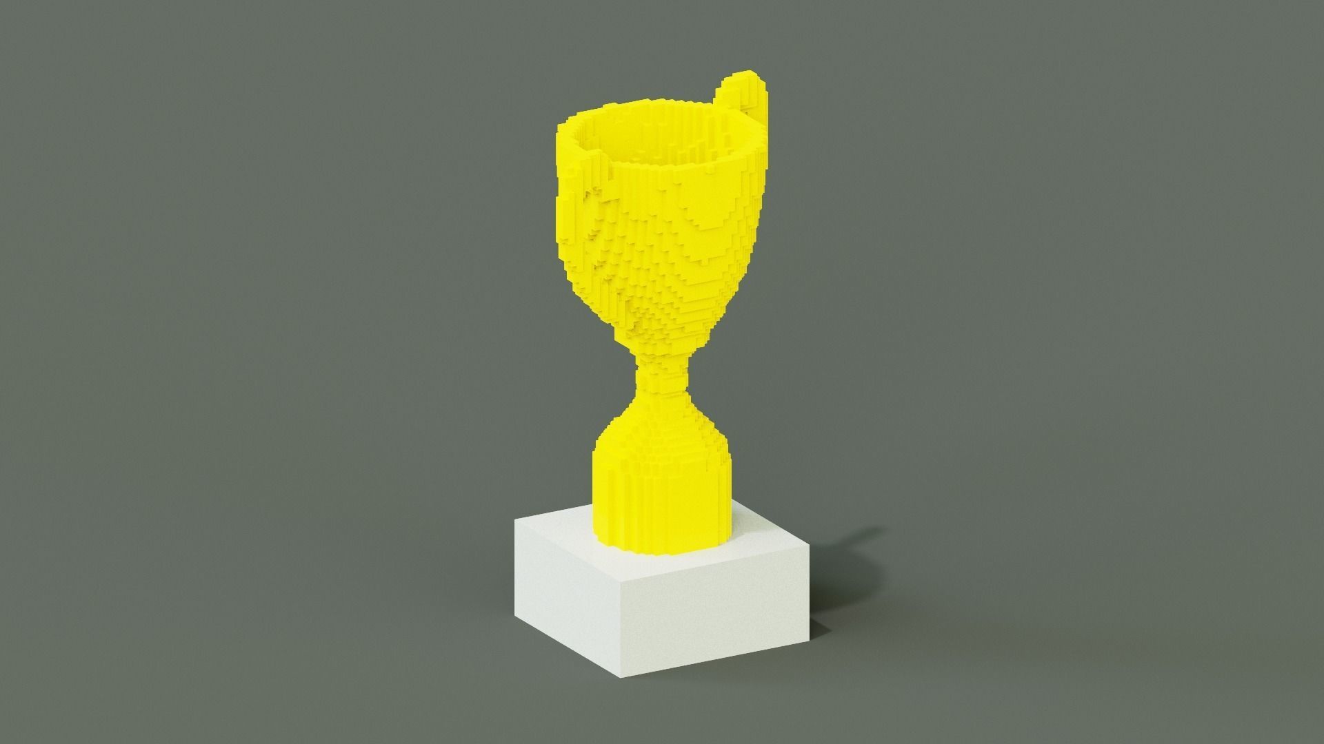 Voxel Trophy Low-poly 3D model_11
